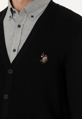 Erkek Siyah Basic Triko Hırka - 50268939001