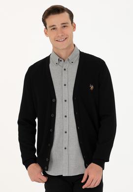 Erkek Siyah Basic Triko Hırka - 50268939001