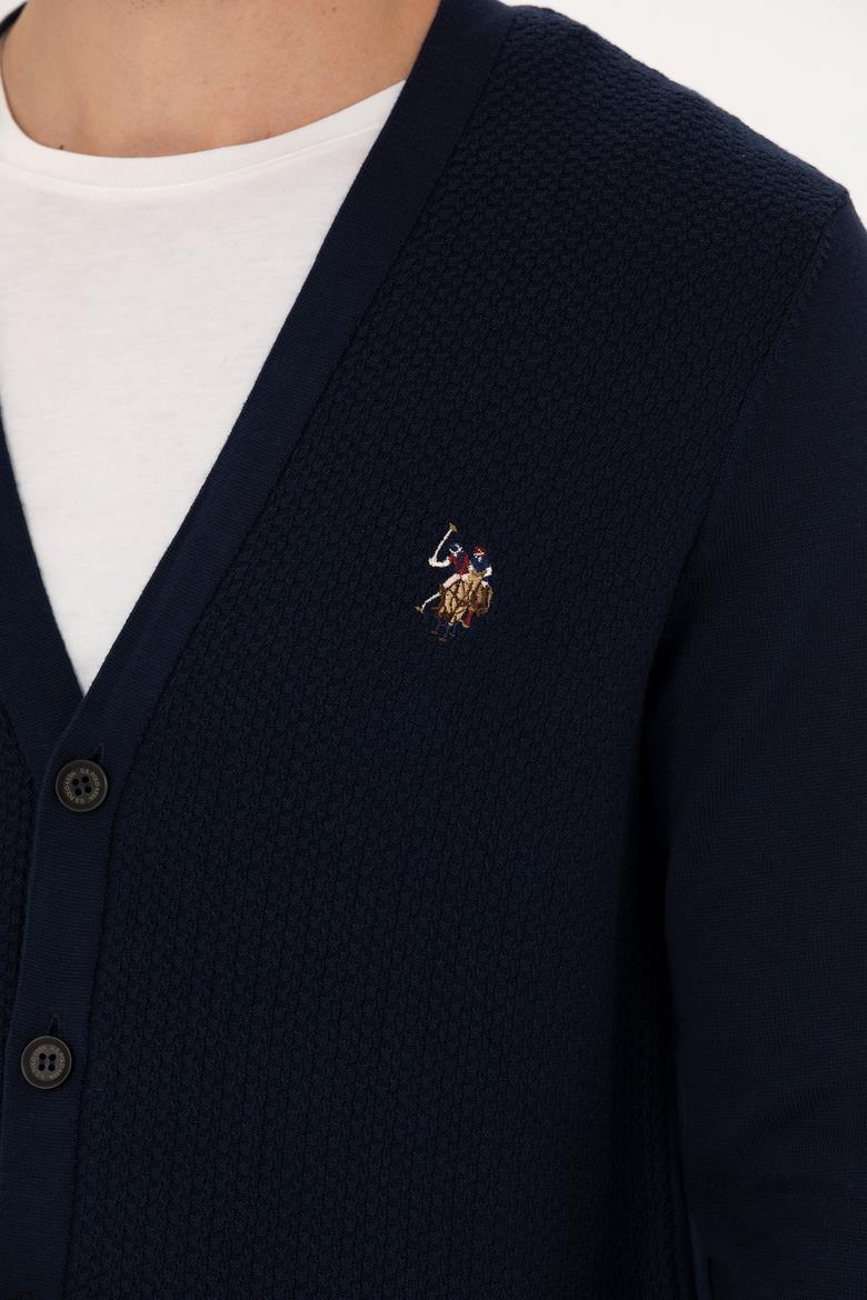 Erkek Lacivert Basic Triko Hırka - 50268939019