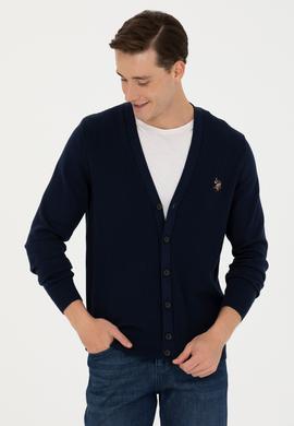 Erkek Lacivert Basic Triko Hırka - 50268939019