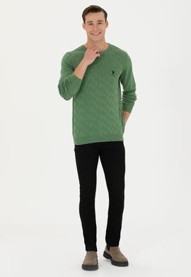 Erkek Yeşil Basic Kazak - 50269001001