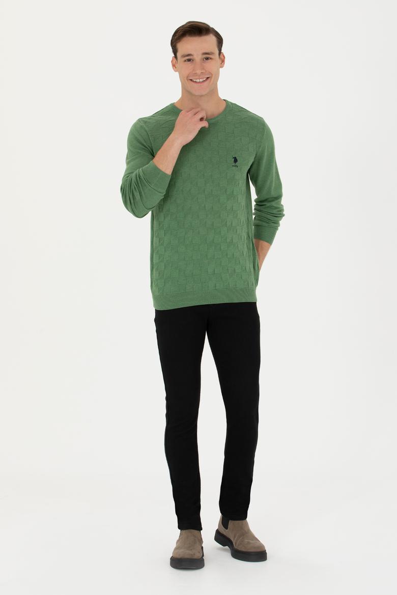 Erkek Yeşil Basic Kazak - 50269001001