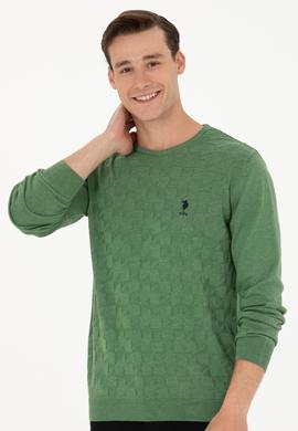 Erkek Yeşil Basic Kazak - 50269001001