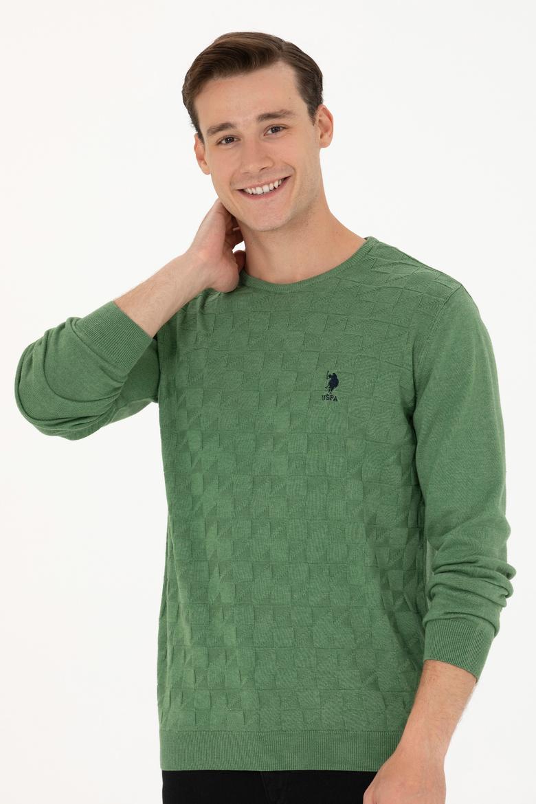 Erkek Yeşil Basic Kazak - 50269001001