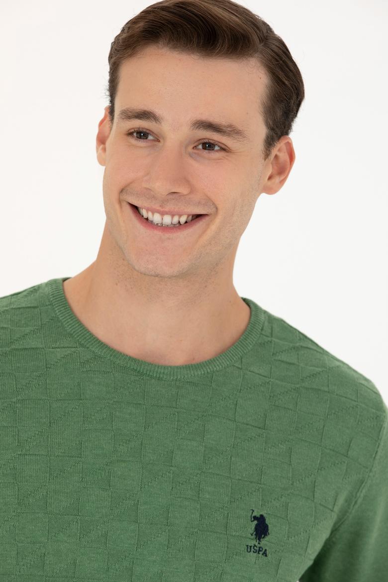 Erkek Yeşil Basic Kazak - 50269001001