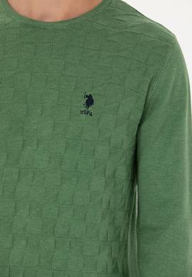 Erkek Yeşil Basic Kazak - 50269001001