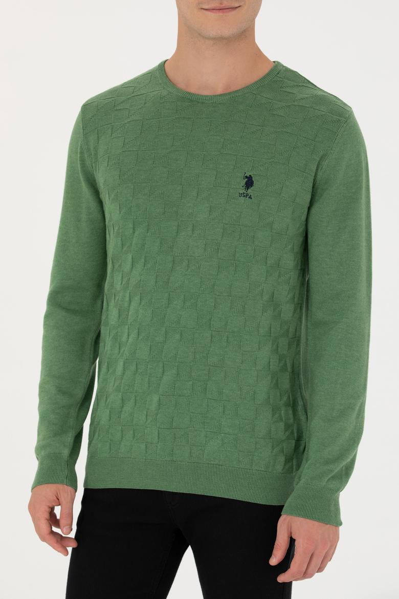 Erkek Yeşil Basic Kazak - 50269001001