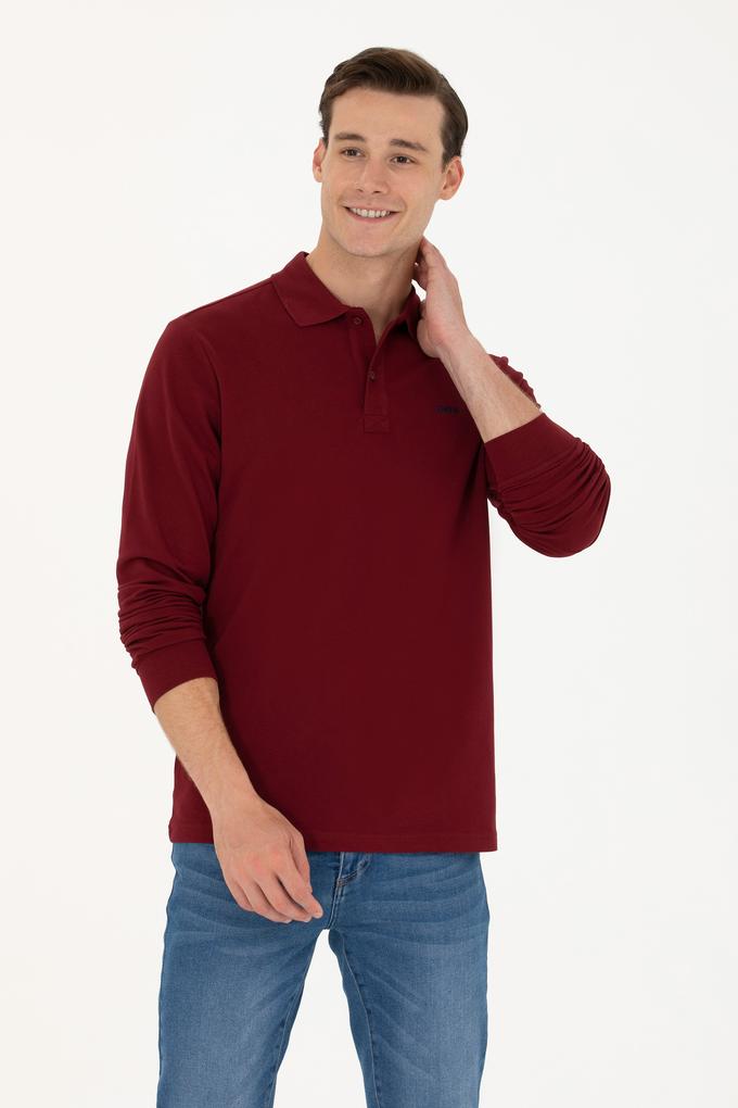 Erkek Bordo Basic Sweatshirt