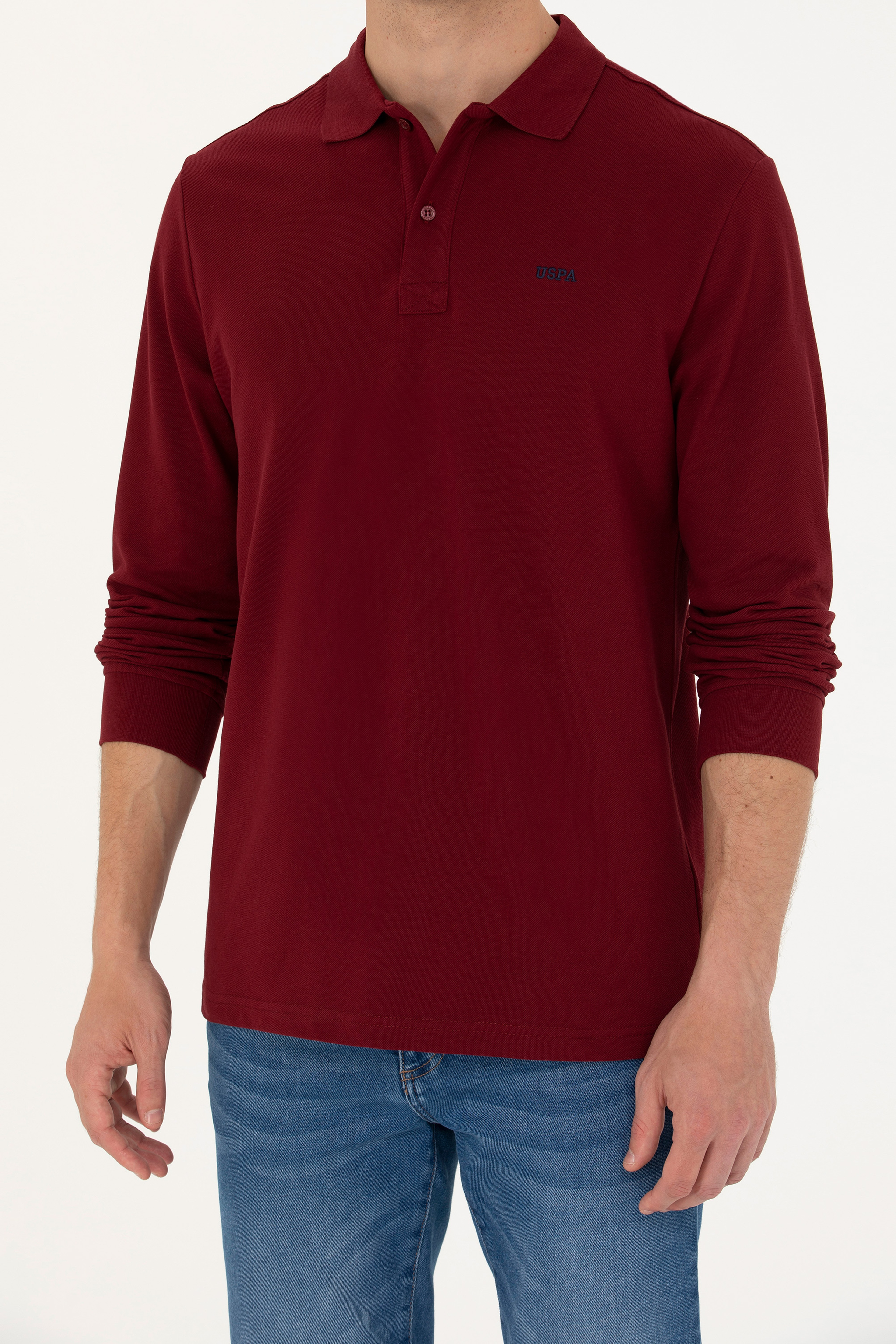 Erkek Bordo Basic Sweatshirt
