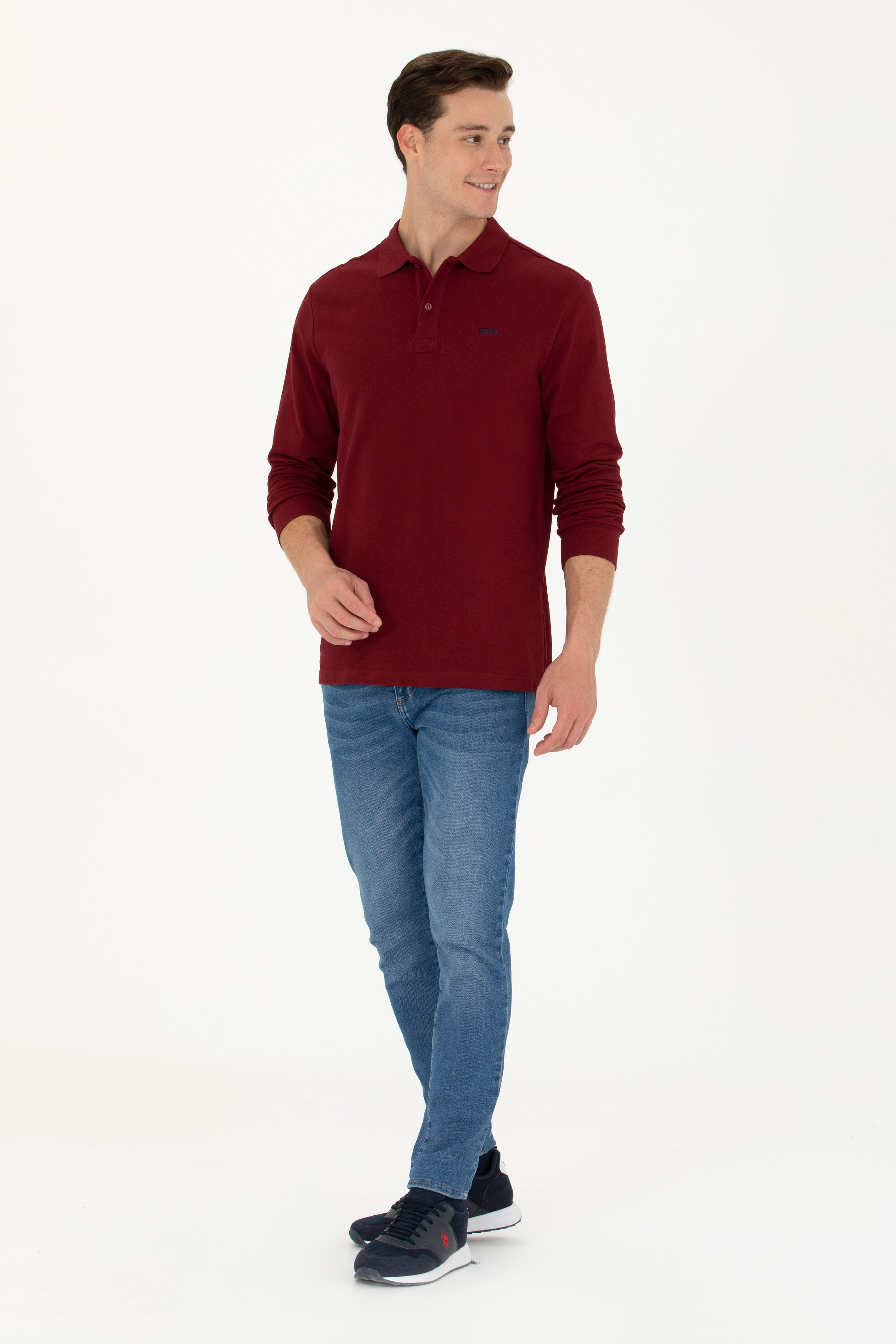 Erkek Bordo Basic Sweatshirt