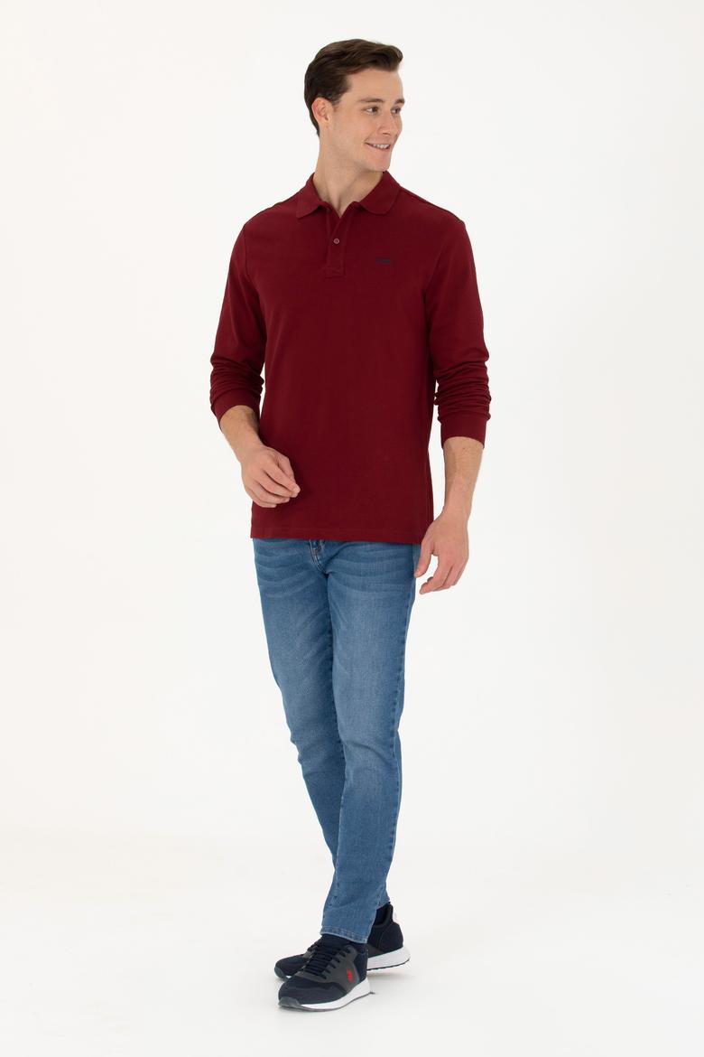 Erkek Bordo Basic Sweatshirt - 50276314011