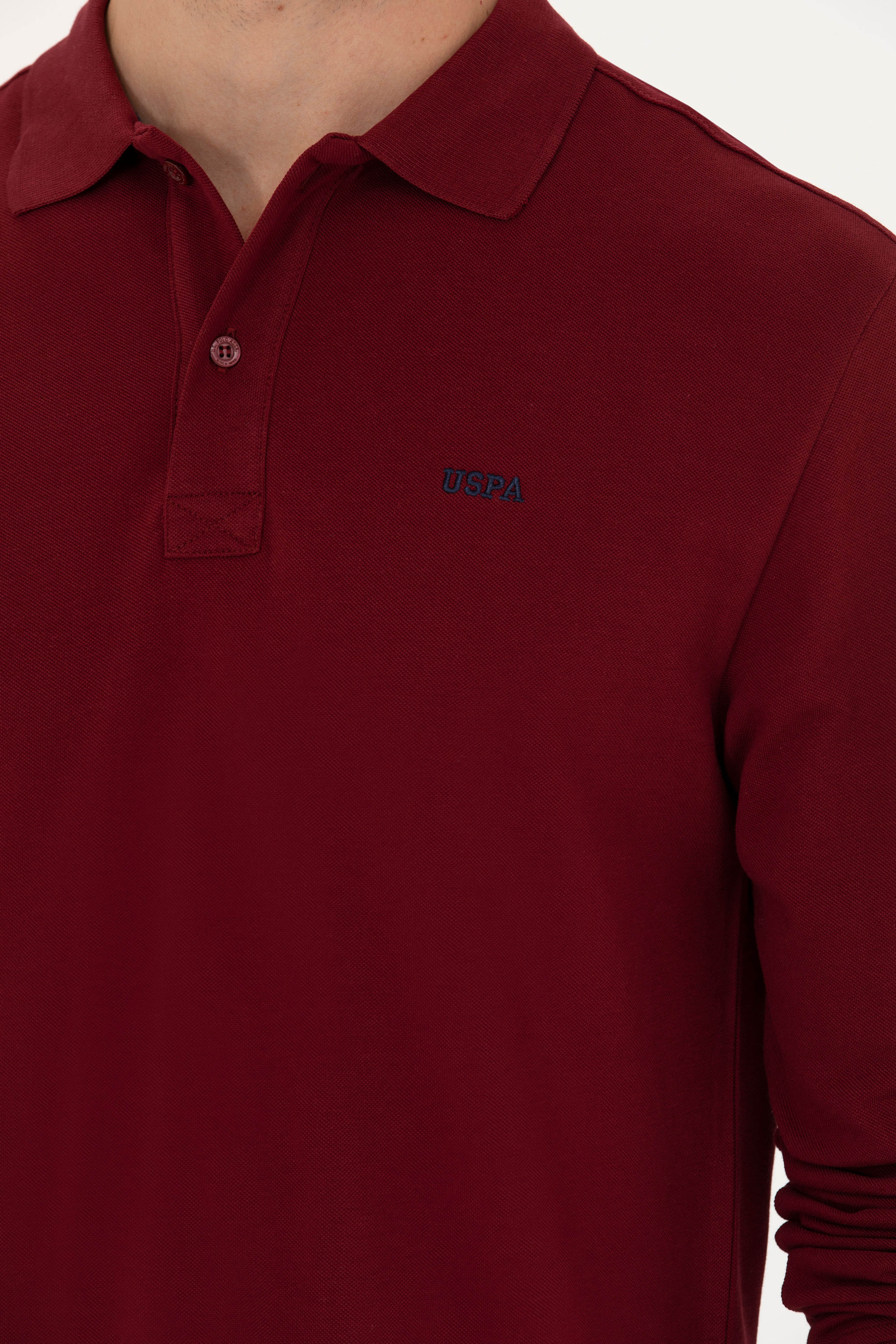 Erkek Bordo Basic Sweatshirt - Image 7