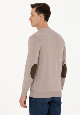 Erkek Vizon Melanj Basic Triko Hırka - 50268939046