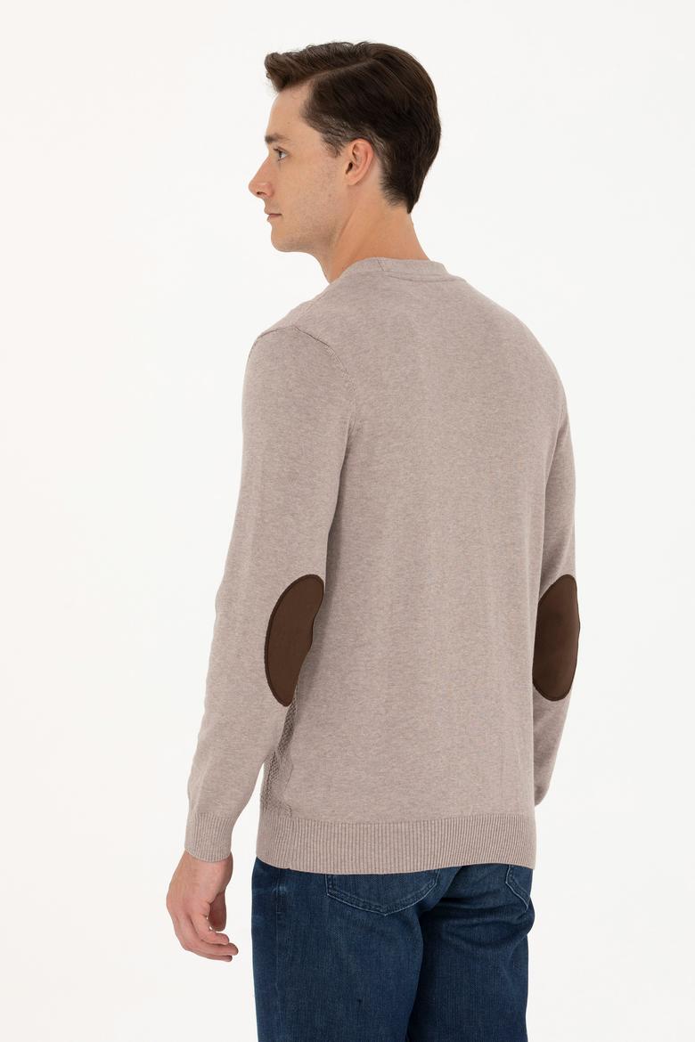 Erkek Vizon Melanj Basic Triko Hırka - 50268939046