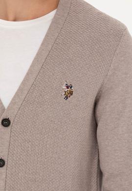 Erkek Vizon Melanj Basic Triko Hırka - 50268939046