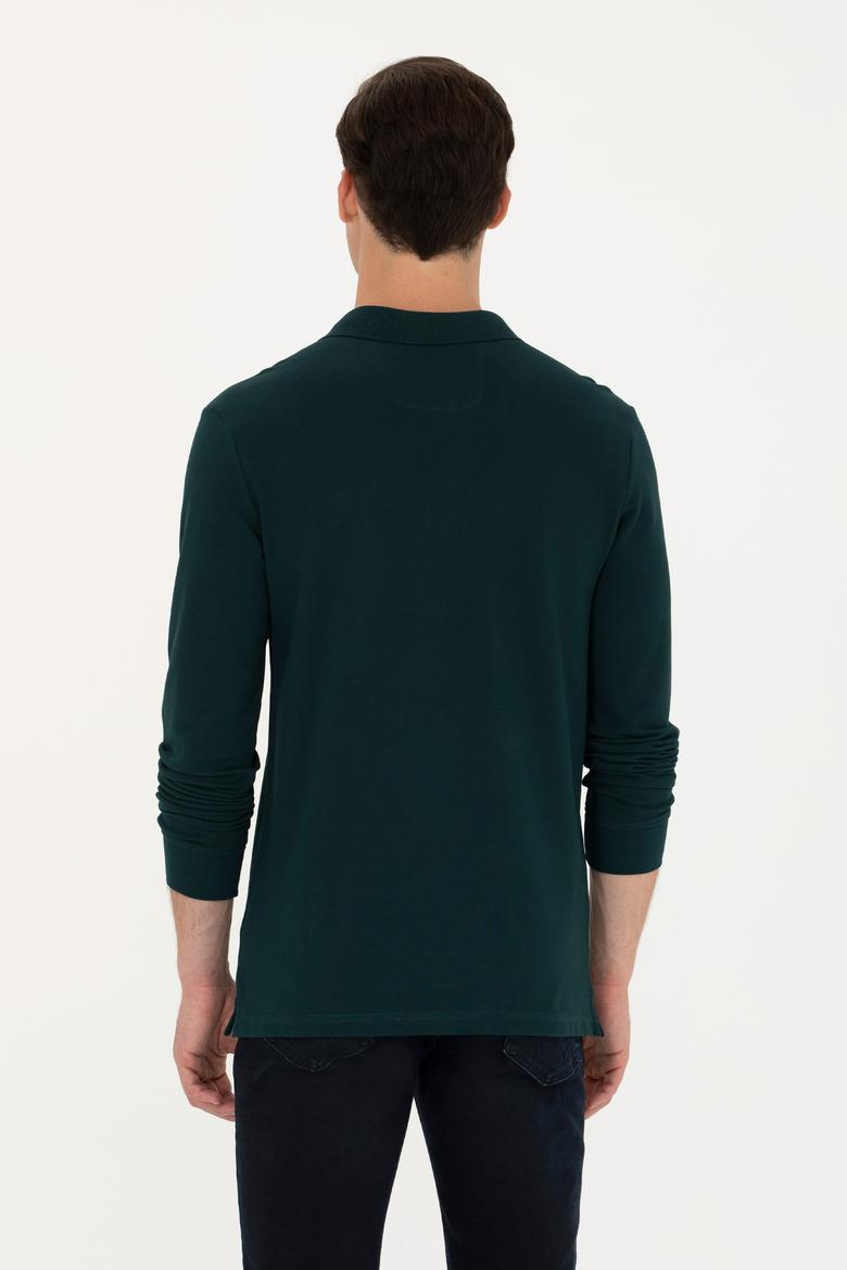 Erkek Koyu Yeşil Basic Sweatshirt - 50269403158