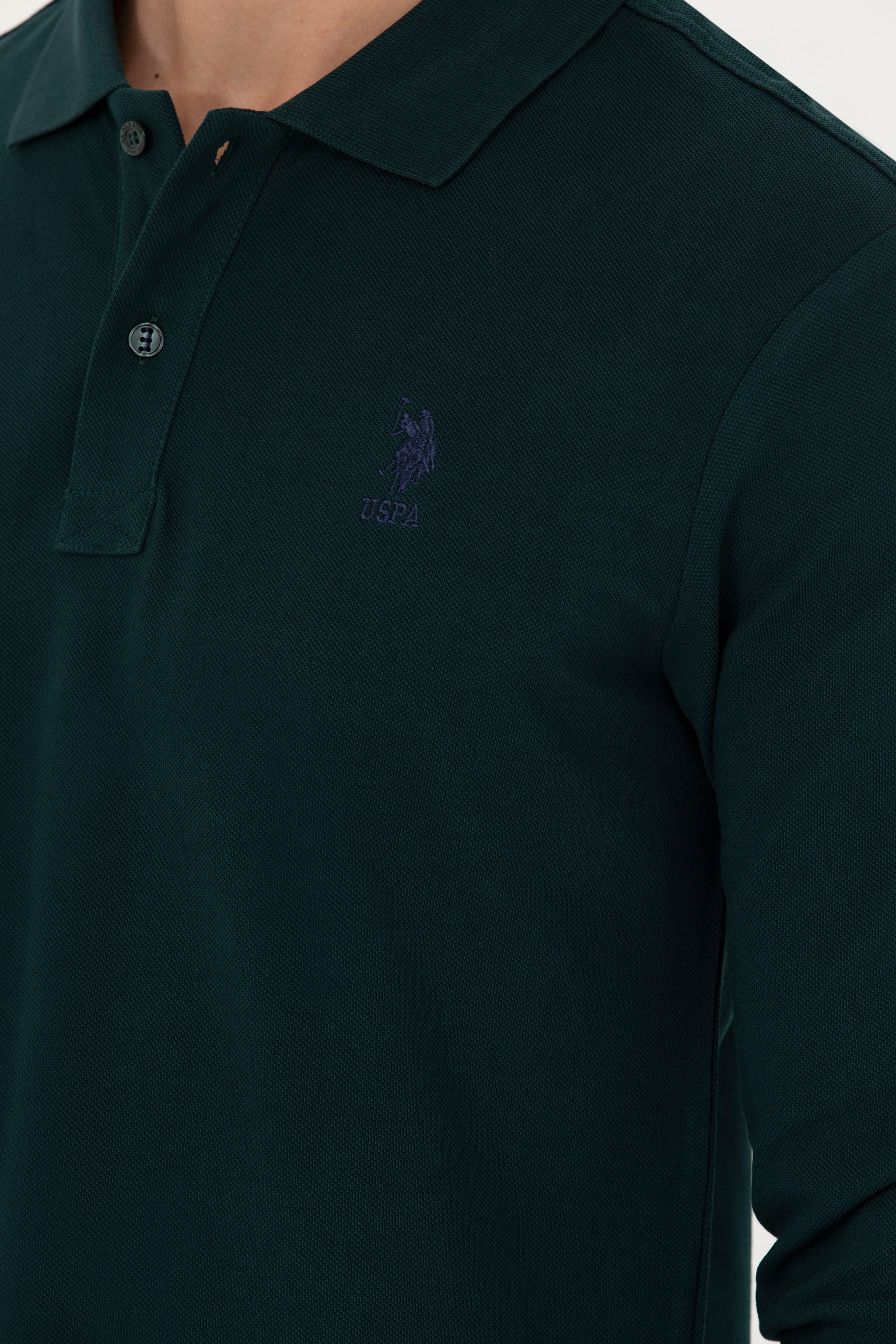 Erkek Koyu Yeşil Basic Sweatshirt - Image 7