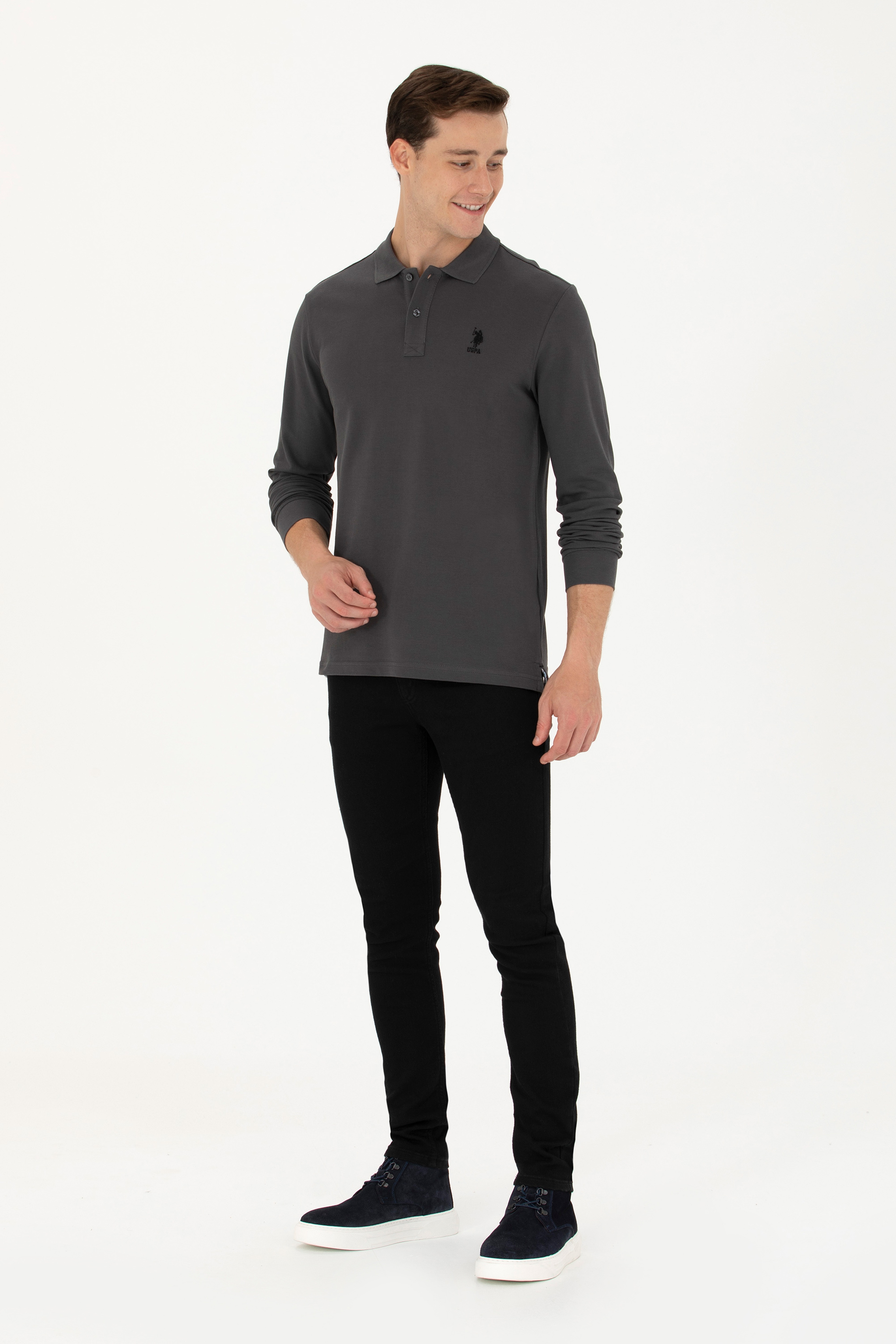 Erkek Antrasit Basic Sweatshirt - Image 4