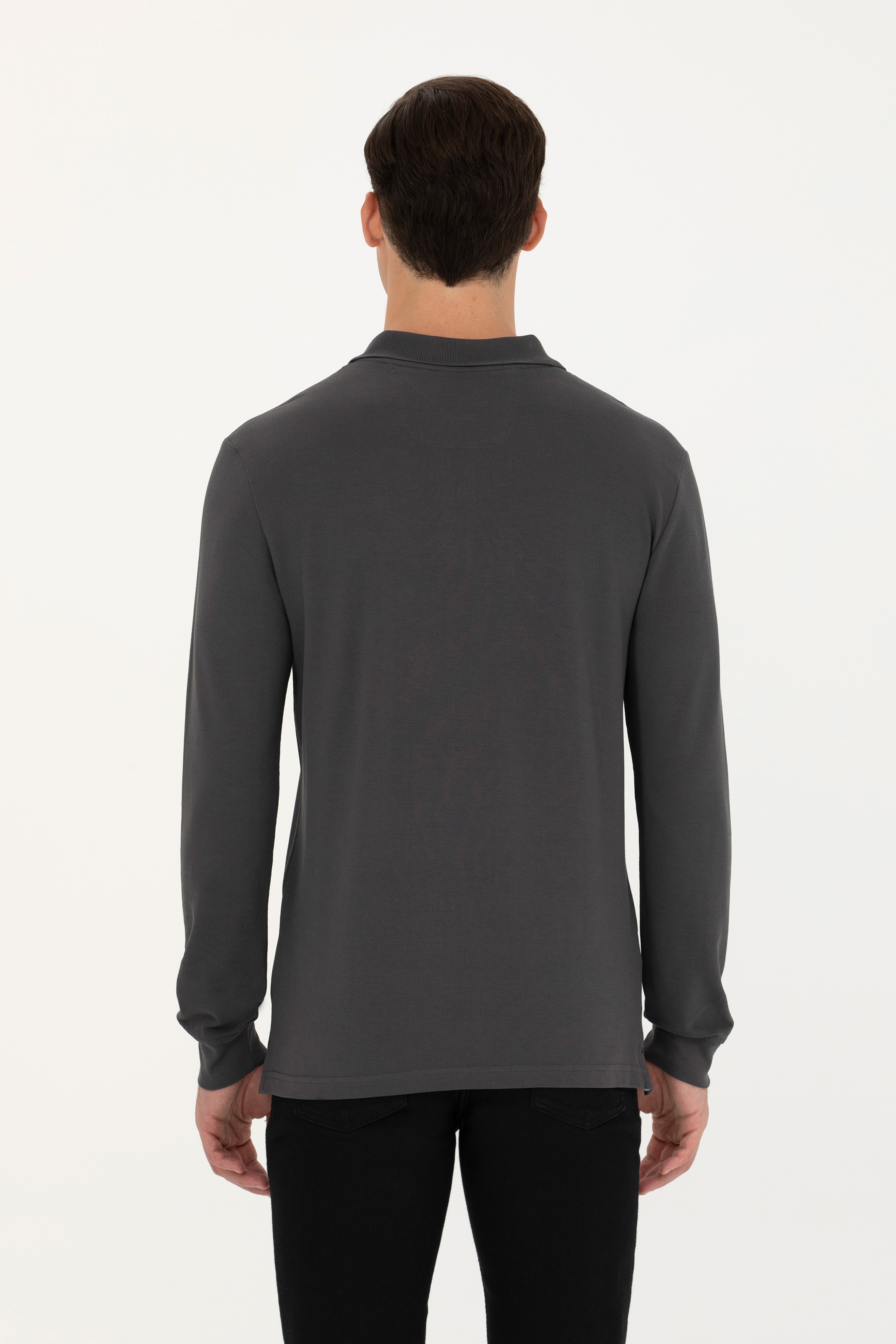 Erkek Antrasit Basic Sweatshirt - Image 5