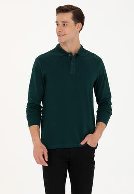 Erkek Koyu Yeşil Basic Sweatshirt - 50269405161