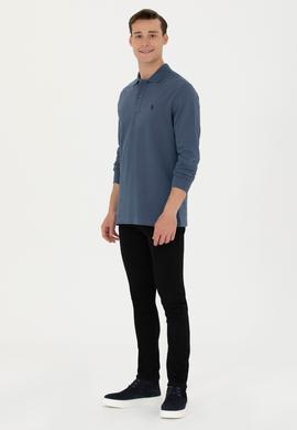 Erkek İndigo Basic Sweatshirt - 50269405176