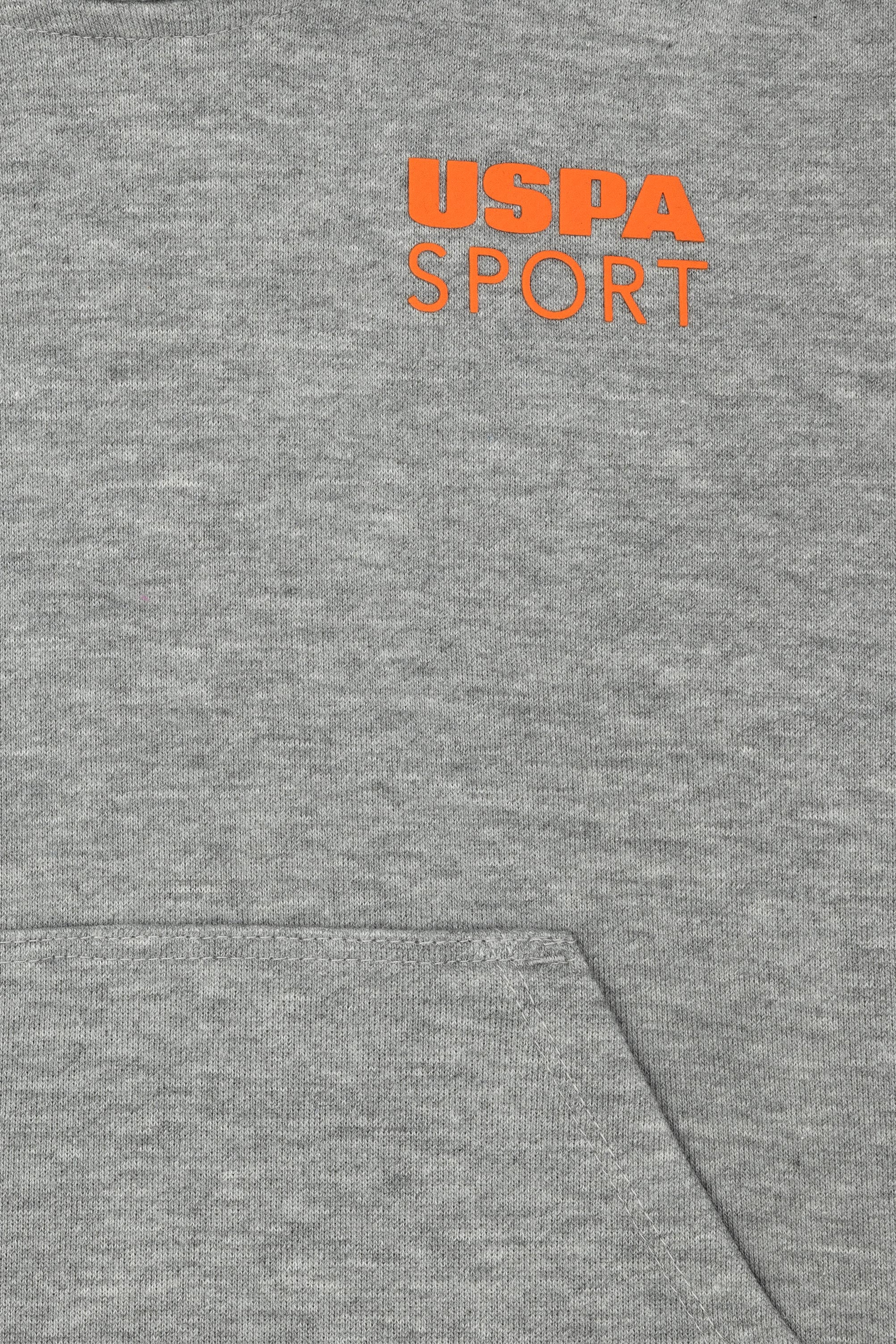 Çocuk Gri Melanj Kapüşonlu Sweatshirt - Image 3