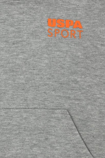 Çocuk Gri Melanj Kapüşonlu Sweatshirt