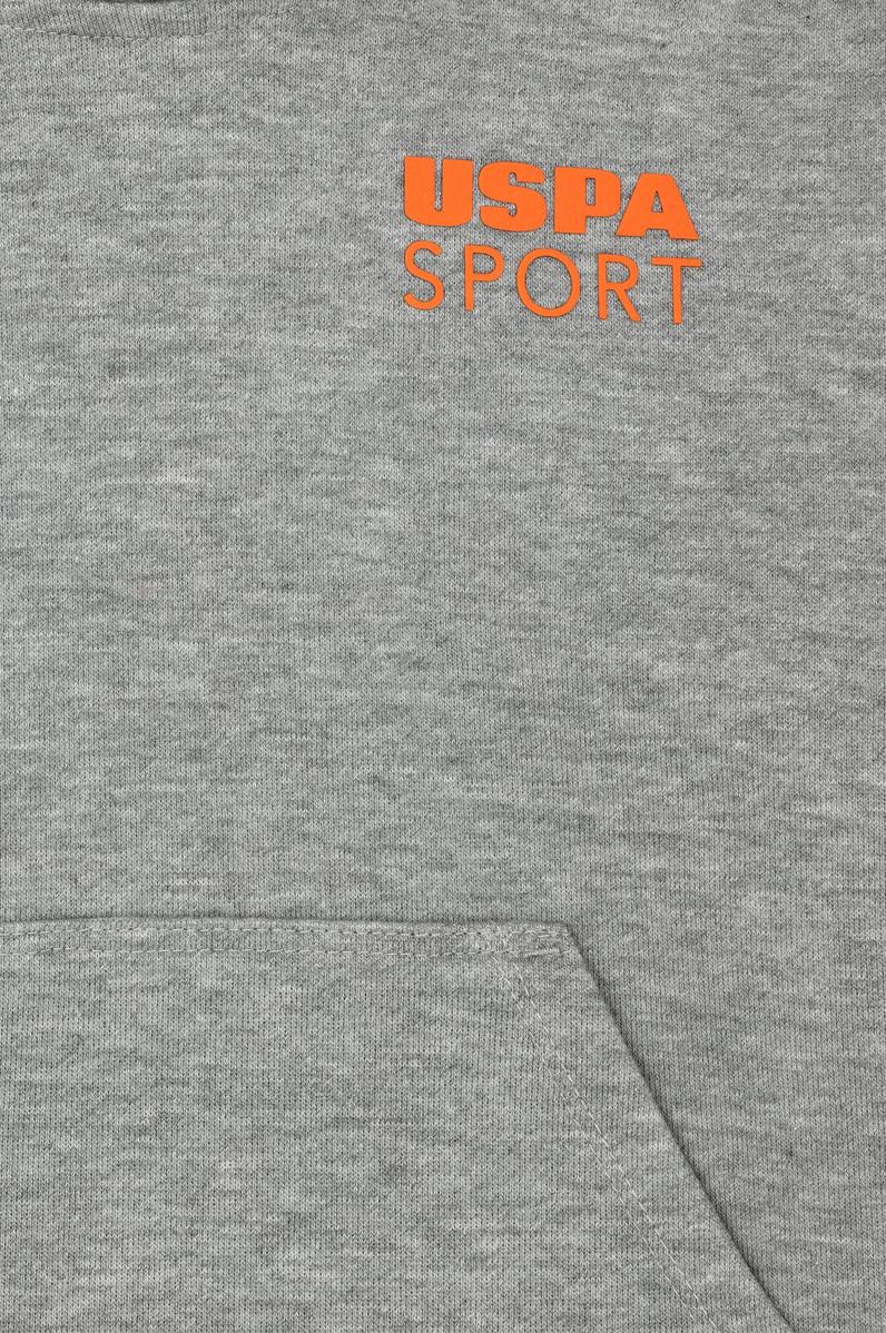 Çocuk Gri Melanj Kapüşonlu Sweatshirt