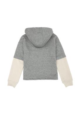 Çocuk Gri Melanj Kapüşonlu Sweatshirt - 50270823002