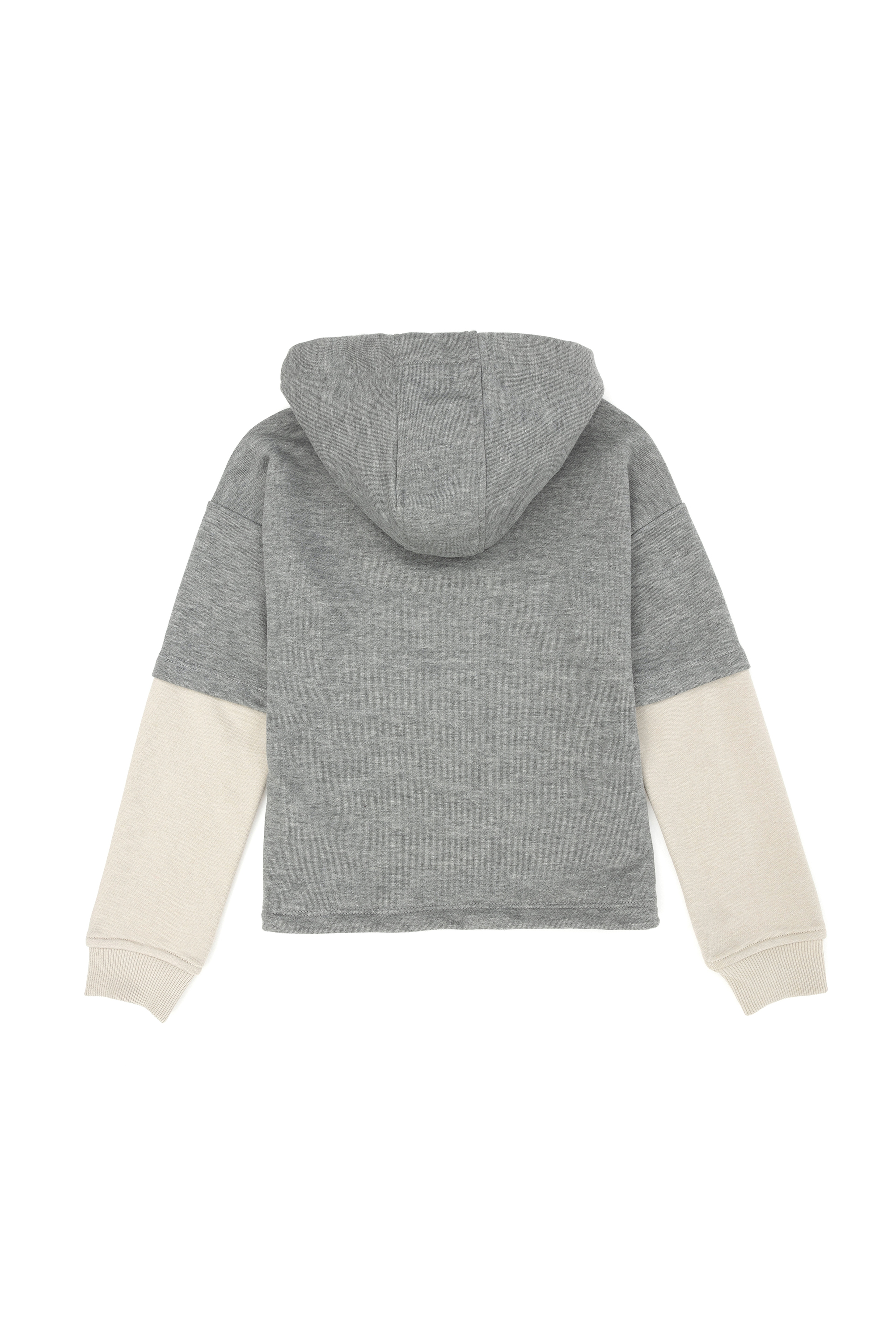Çocuk Gri Melanj Kapüşonlu Sweatshirt