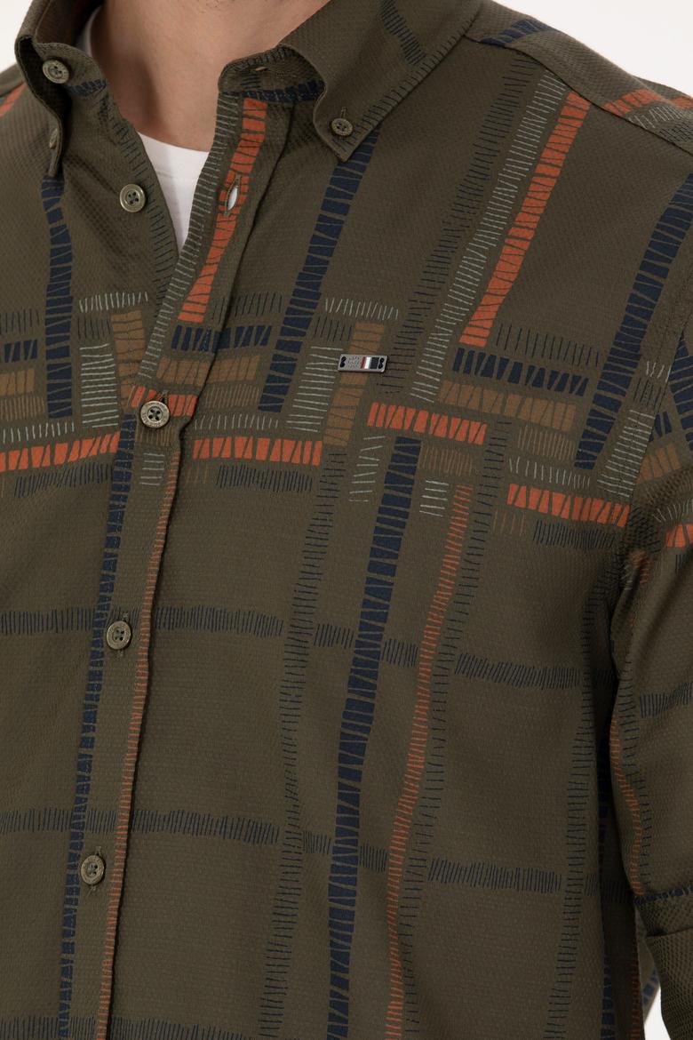 Erkek Haki Uzun Kollu Gömlek - 50272751010