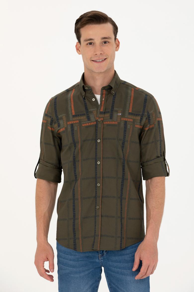 Erkek Haki Uzun Kollu Gömlek - 50272751010