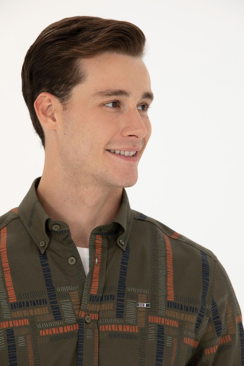 Erkek Haki Uzun Kollu Gömlek - 50272751010