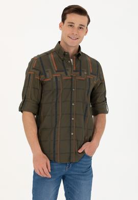 Erkek Haki Uzun Kollu Gömlek - 50272751010