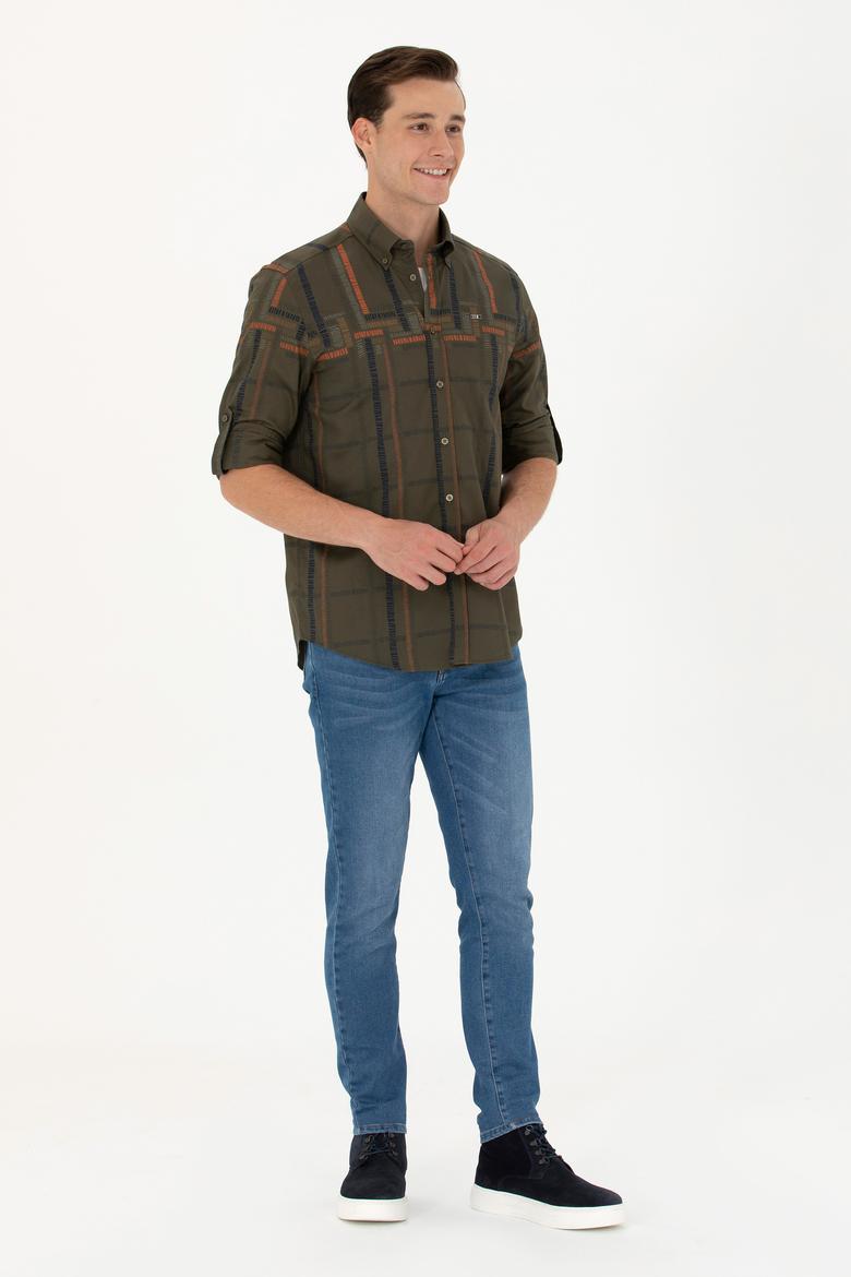 Erkek Haki Uzun Kollu Gömlek - 50272751010