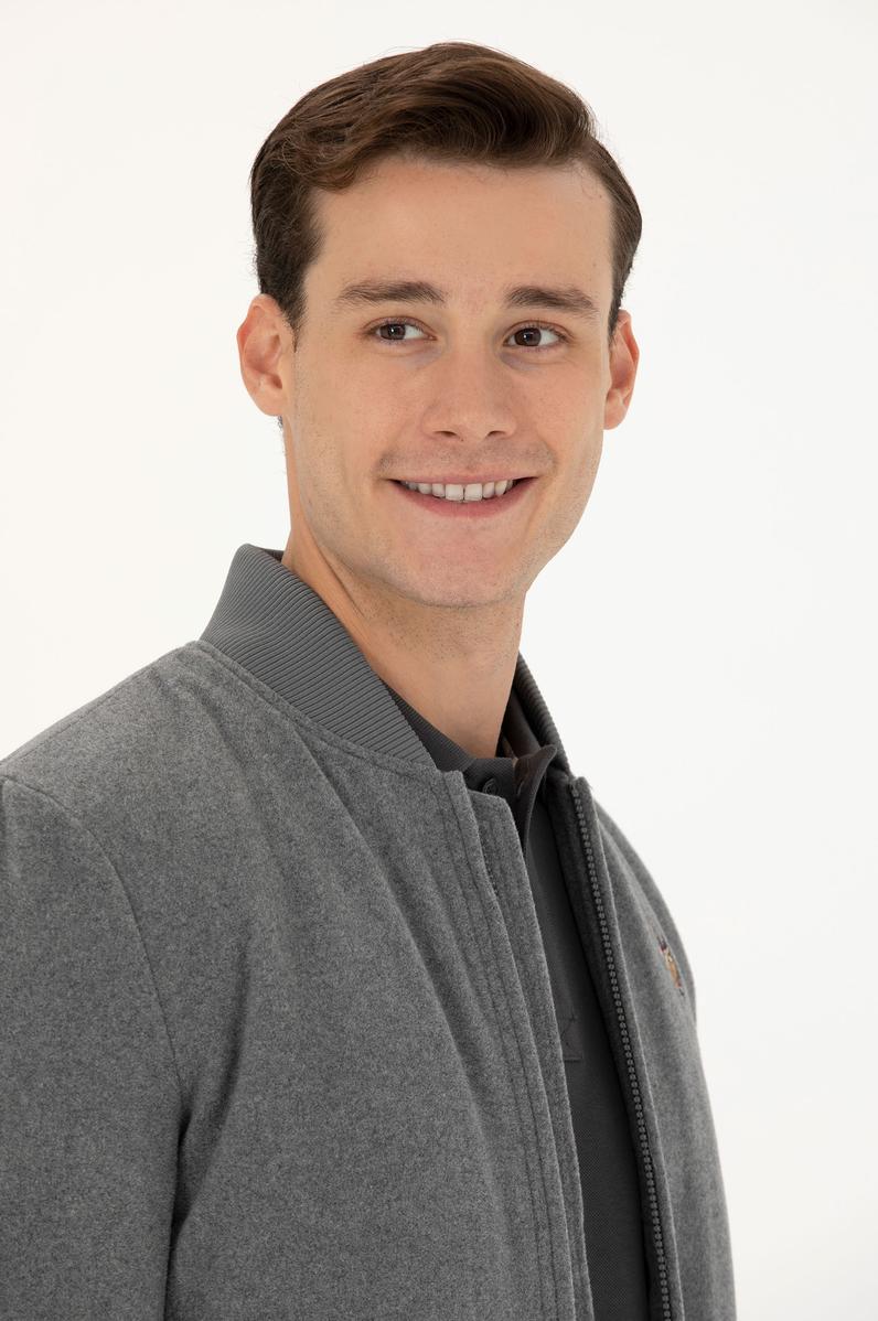 Erkek Antrasit Kaşe Mont