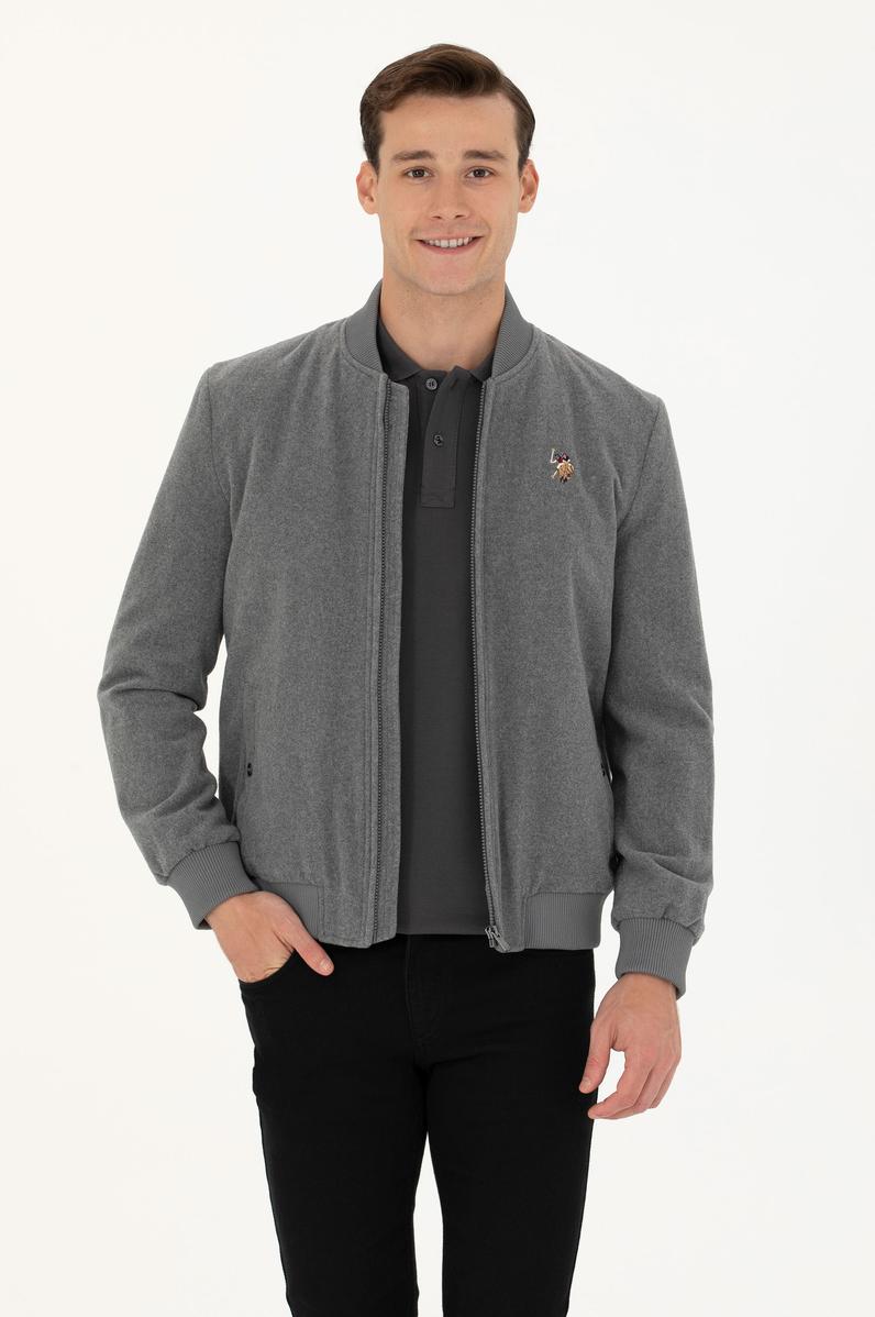 Erkek Antrasit Kaşe Mont