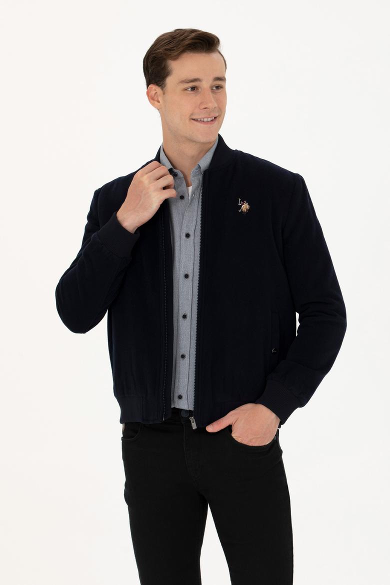 Erkek Lacivert Kaşe Mont