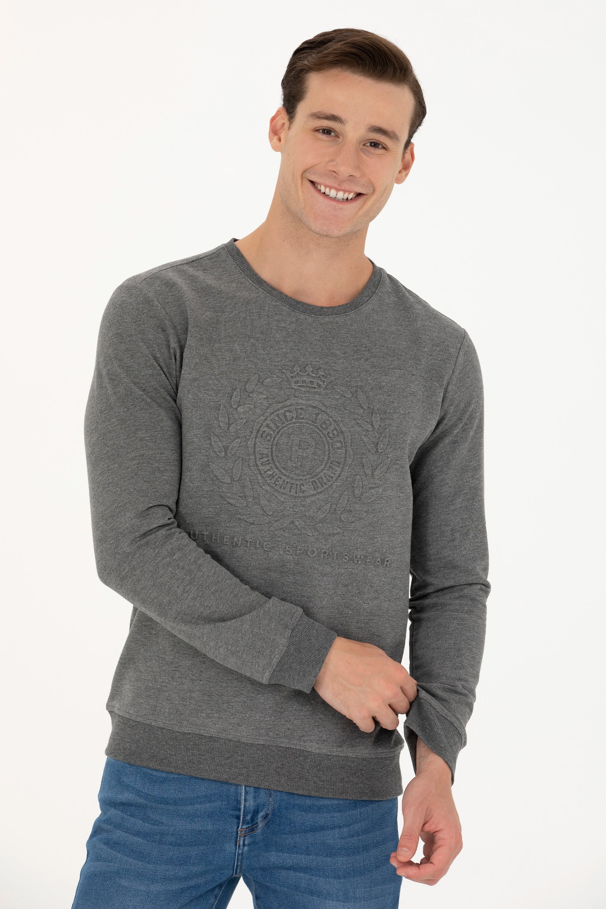 Erkek Antrasit Melanj Sweatshirt