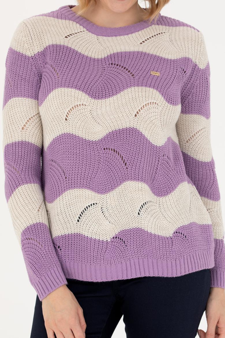 Kadın Lila Bisiklet Yaka Kazak - 50272043015