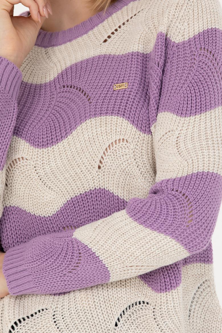 Kadın Lila Bisiklet Yaka Kazak - 50272043015