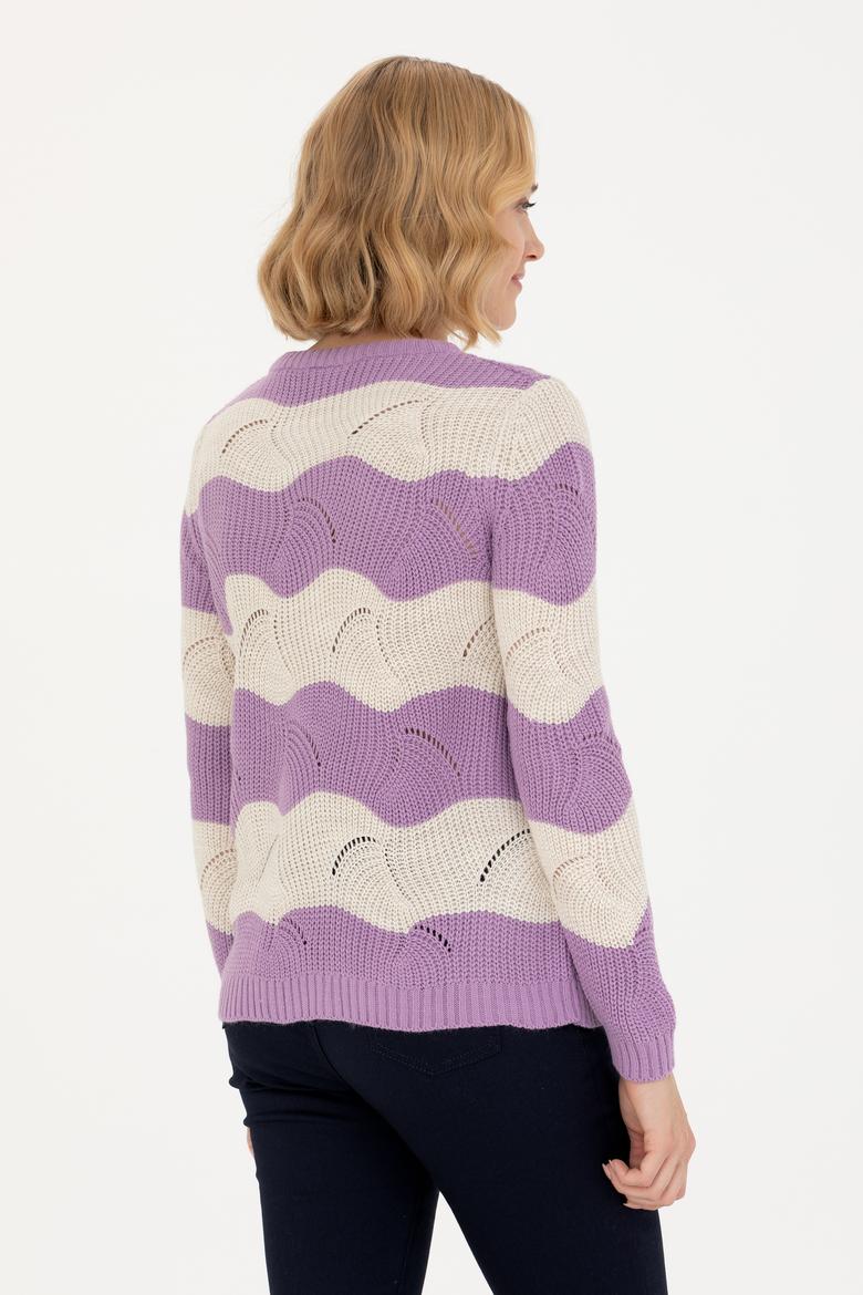 Kadın Lila Bisiklet Yaka Kazak - 50272043015