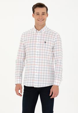 Erkek Ekoseli Beyaz Gömlek - 50279460010