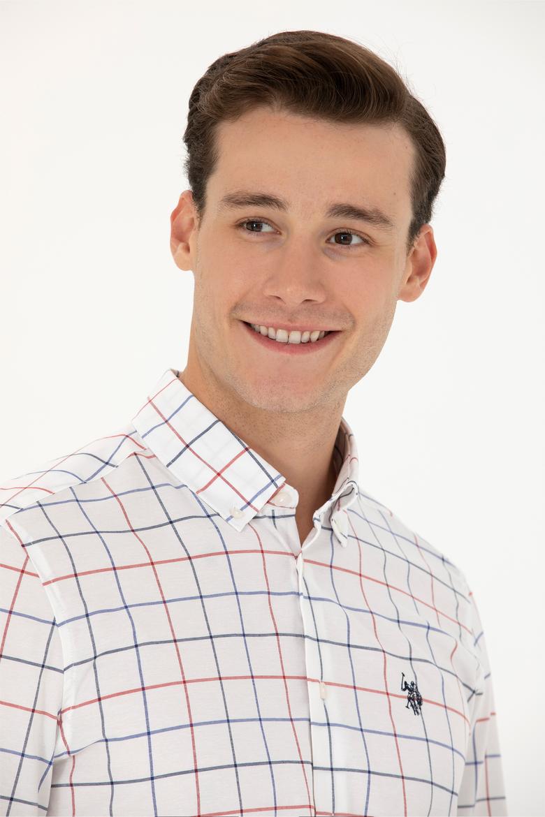 Erkek Ekoseli Beyaz Gömlek - 50279460010