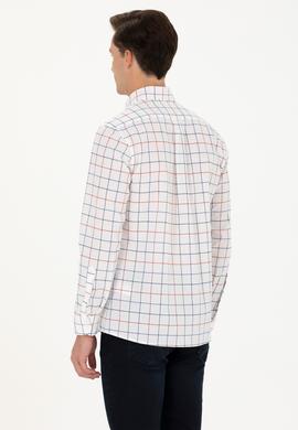 Erkek Ekoseli Beyaz Gömlek - 50279460010