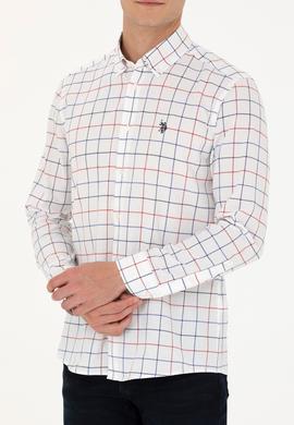 Erkek Ekoseli Beyaz Gömlek - 50279460010