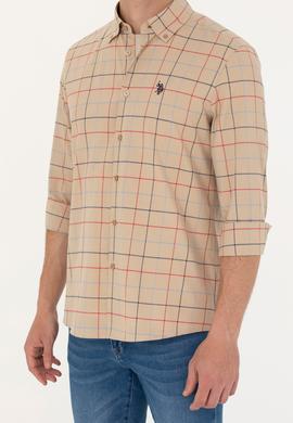 Erkek Ekoseli Kum Gömlek - 50279460003