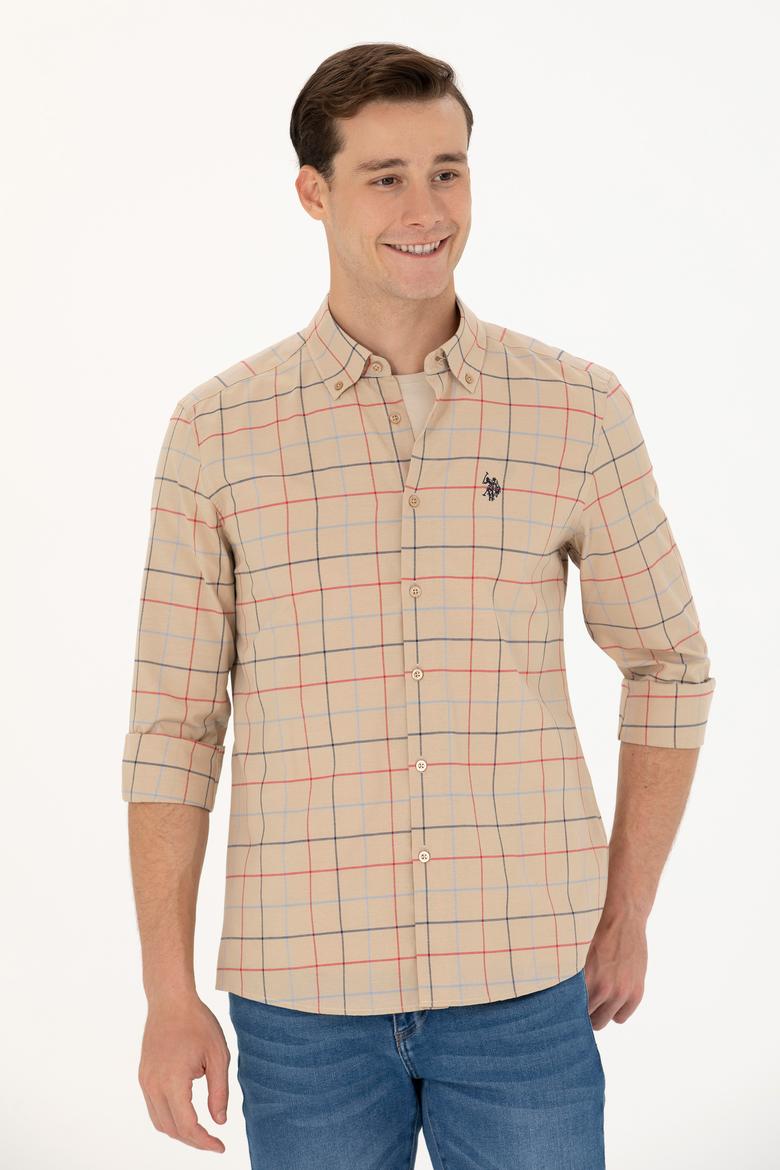 Erkek Ekoseli Kum Gömlek - 50279460003