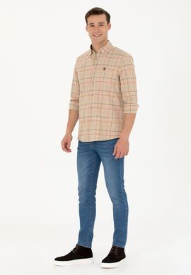 Erkek Ekoseli Kum Gömlek - 50279460003