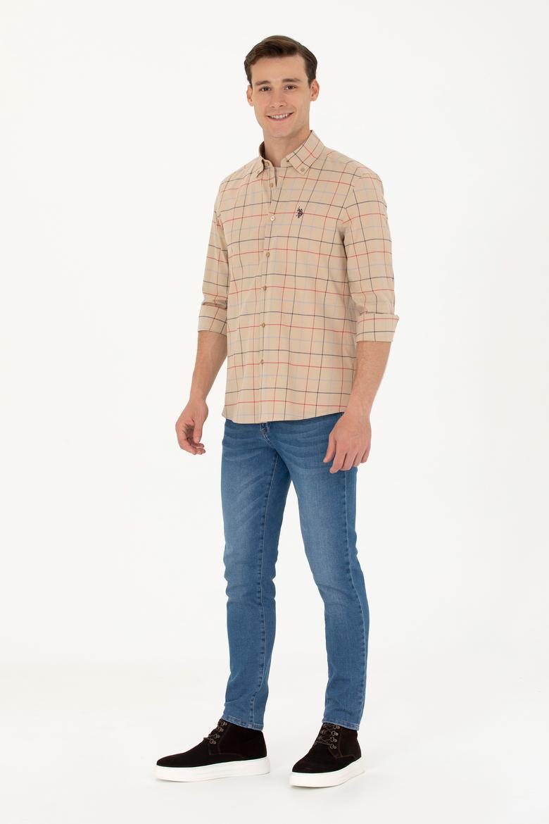 Erkek Ekoseli Kum Gömlek - 50279460003